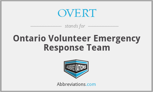 What is the abbreviation for ontario volunteer emergency response team?